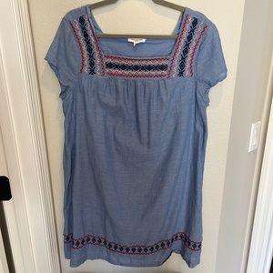 Beach Lunch Lounge Embroidered Dress Sz L